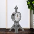 thumbnail image 2 of Miangastore 1Pack Small Table Clock Plastic Grey Eiffel Tower Design For Home Decor Enthusiasts In Bedroom Or Office, 2 of 9