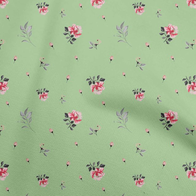 oneOone Silk Tabby Sea Green Fabric Floral Sewing Craft Projects Fabric Prints By Yard 42 Inch Wide