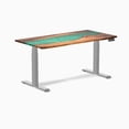 thumbnail image 1 of Desky Bureau Assis-Debout en Bois Dur à Double Résine - Noyer Naturel Rivière Émeraude / 60 x 30 Pouces / Gris, 1 of 10