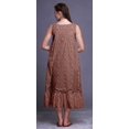 thumbnail image 4 of Bimba Robe de Nuit Sans Manches Brun Rose Foncé à Feuilles Florales et Roses pour Femmes, Coton Imprimé, Vêtement de Nuit pour Dames, Vêtement de Sommeil X-Small, 4 of 6