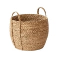thumbnail image 1 of EGNMCR Tools&Home Improvement Pastorals Seaweed Woven Handmade Flower Basket With Handle Rattan Decorative Flowerpot A Basket, 1 of 6