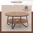 thumbnail image 3 of Giantex Table Basse Ronde, Table de Centre à 2 Niveaux avec Tablette de Rangement Ouverte, Table Cocktail Vintage, 3 of 8