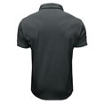 thumbnail image 4 of Dvkptbk Hommes Manches Courtes Uni Décontracté Mode Col Rabattu Chandail Boutons T-Shirt Blouse en Liquidation, 4 of 5