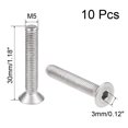 thumbnail image 2 of Unique Bargains M5x30mm Flat Head Machine Screws Inner Hex Screw 304 Stainless Steel Fasteners Bolts 10 Pcs, 2 of 4