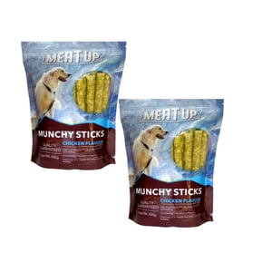 Pack of 2 Meat Up Munchy Sticks, Chicken Flavour, Dog Treats 400 gm (Total 800g)