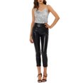 thumbnail image 2 of INSPIRE CHIC Camisole Courte à Paillettes pour Femme à Bretelles Spaghetti TP Argent Blanc, 2 of 7