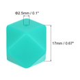 thumbnail image 2 of Unique Bargains 17 mm Hexagonal Silicone Beads, Polygonal Beads Bulk, Turquoise 30Pcs, 2 of 7