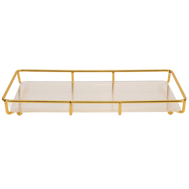 Bathroom Countertop Tray Stainless Steel Acrylic Modern Minimalist Design Vanity Shelf For Cosmetics Living Goods