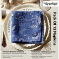 thumbnail image 4 of Vargottam Premium Cotton Muslin Napkins - Set of 12, 20-Inch Blue Leaves Design, Soft and Absorbent Cloth Napkins for Dining, Decor, Weddings, and Special Occasions - Machine Washable, Table Linens, 4 of 7