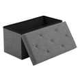 thumbnail image 1 of EDX 30" Storage Ottoman, Foldable Multi-Functional Footrest, Linen Fabric, 350lbs Load Capacity for Bedroom, Grey, 1 of 7