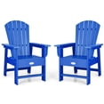 thumbnail image 1 of Gymax Ensemble de 2 Chaises Adirondack de Patio pour Enfants Fauteuil Chaise d'Extérieur Résistante aux Intempéries Bleu, 1 of 5