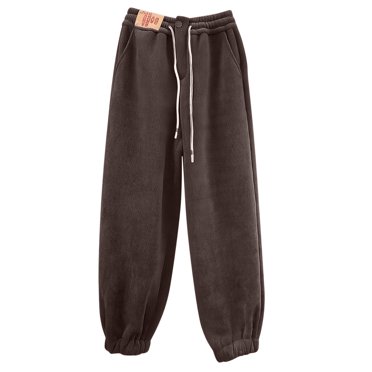 BLVB Women's Fleece Lined Pants Winter Thermal Thick Sherpa Pants with Pockets Warm Casual Lounge Trousers