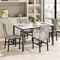 thumbnail image 2 of Furlinkhm Dining Table Set for 4 Faux Marble Kitchen Table and Chairs Set of 4, 5 Piece with PU Leather Upholstered Dinner Chairs for Compact Dining Room, Small Space, Gray, 2 of 6