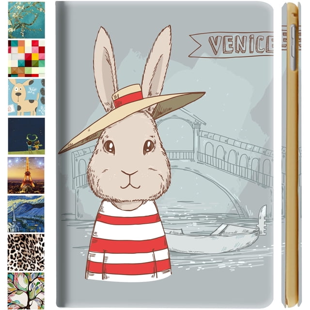 iPad 2016 Pro 9.7 inch Printed Case A1673 MLMP2LL/A MM172LL/A MLMN2LL/A MLMQ2LL/A A1674 A1675 MLMW2LL/A MLMX2LL/A MM192LL/A MLMV2LL/A MLN02LL/A MLMY2LL/A MLN12LL/A MM1A2LL/A MLPW2LL/A - Bunny Hat