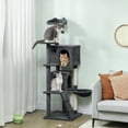 thumbnail image 2 of PawHut 63 Inch Cat Tree with Sisal Scratching Posts, Condos, Dark Grey, 2 of 10