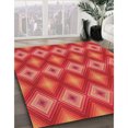 thumbnail image 3 of Ahgly Company Tapis d'Intérieur Lavable à la Machine, Carré, Transitionnel, Orange Vif, Tapis de Zone, 4 Pieds Carré, 3 of 7