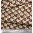 thumbnail image 2 of Soimoi Poly Georgette Fabric Bird,Palm Tree & Sun Nature Printed Fabric 1 Yard 42 Inch Wide, 2 of 3
