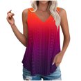 thumbnail image 1 of Plebaso Womens Tank Tops V Neck Gradient Lightweight Eyelet Shirts Flowy Loose Summer Sleeveless Blouses, 1 of 7