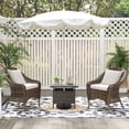 thumbnail image 4 of Patiojoy Table d'Extérieur en Osier Table Basse en Rotin avec Trou pour Parasol Insert Plateau PE et Cadre en Métal Robuste, 4 of 9