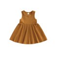 thumbnail image 1 of Faithtur Bébé Enfants Fille Robe, Sans Manches Cou Solide Été une Ligne Robe pour Tous les Jours Occasionnels, 1 of 8