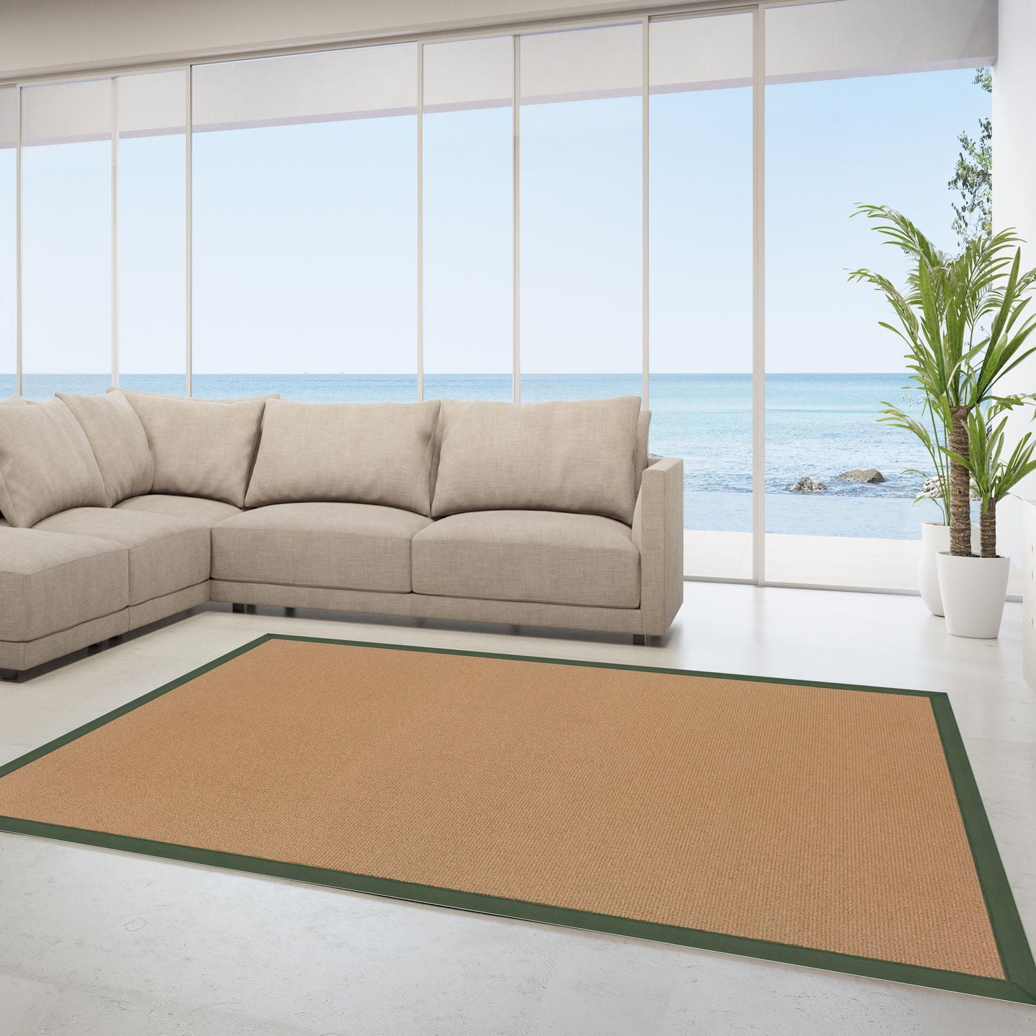 Tapis Athena liège et vert 9 pi 10 po x 13