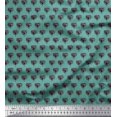 thumbnail image 1 of Soimoi Polyester Crepe Fabric Floral & Flying Swan Block Print Fabric by Yard 52 Inch Wide, 1 of 1