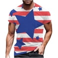 thumbnail image 2 of LSLJS Men's Patriotic Shirts Independence Day Stripes Print T-Shirts Round Neck Short Sleeve Shirts, 2 of 5