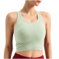 thumbnail image 1 of Ltctricy Women's Crop Tank Tops with Built in Bra Ribbed Knit Crew Neck Racerback Slim Sleeveless Workout Tops Athletic Yoga Shirts, 1 of 7