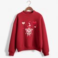 thumbnail image 2 of CEHVOM Femmes Mode Décontractée Imprimé Col Rond Ample Manches Longues Hauts Courts Blouse Chandails Sans Capuche Liquidation, 2 of 4