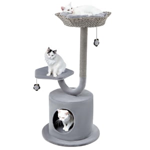 Costway 42" Tour de l'arbre de chat 3-Layer Centre d'activités avec Scratching Post Condo & 2 Perches
