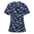 thumbnail image 2 of Hauts à Manches Courtes pour Femmes à Col en V Blouse T-shirt d'Uniforme de Travail pour Femmes, 2 of 3