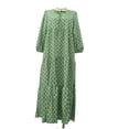 thumbnail image 4 of RKSTN Robes pour Femme Robe à Imprimé Floral à Manches Bouffantes Grande Taille Robe à Manches Courtes à Col en V Fluide Robe Maxi de Soirée, 4 of 7