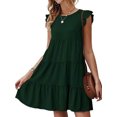 thumbnail image 1 of UKAP Ladies T Shirt Dress Swing Sundress Summer Short Mini Dresses Simple Boho Dark Green L, 1 of 3