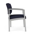 thumbnail image 4 of Lenox Steel Reception Waiting Room Guest Chair / Silver Steel / Navy Blue, 4 of 5