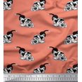 thumbnail image 1 of Soimoi Rayon Fabric Basset Hound Dog Print Sewing Fabric Yard 42 Inch Wide, 1 of 3