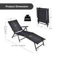 thumbnail image 3 of Costway Chaise Longue Pliante de Patio, Extérieure, Portable, Inclinable, Plage, Noire, 3 of 8