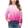 thumbnail image 2 of Posijego Chandail en Molleton pour Petite Fille, Col Rond, Manches Longues, Torsade devant, Crop Top Athlétique, 2 of 7