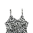 thumbnail image 3 of FOCUSNORM Girls Summer Sleeveless Romper Leopard High Waist Lace-up V Neck, 3 of 5