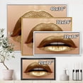 thumbnail image 4 of Designart Close Up of Female Plump Lips With Golden Lipstick FLOAT FRAME WALL ART, 4 of 4