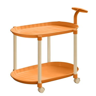 YIMWNYI Rolling Side Table with Wheels, Mobile End Table for Small Spaces, 2-Tier Removable Storage Rack, Portable Nightstand, Living Room, Bedroom, Kitchen Cart, Compact and Versatile Organizer