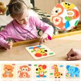 thumbnail image 3 of D Wooden Puzzles For Toddlers Shape Sorting Educational Learning Toys Cognitive Development Hand Eye Coordination Activity For Preschool Homeschool 5.8X5.8 Inches 0.11Lb, 3 of 5