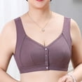 thumbnail image 3 of Bigersell Wireless Front Closure Bras for Women Daisy Bra for Seniors Front Closure Front Closure Bra Snap Front Bras for Women Comfort Bras for Older Women R-11-Purple 110C, 3 of 6