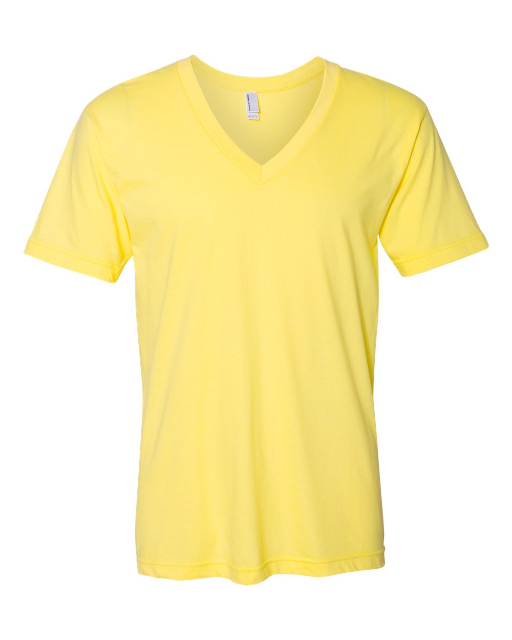 American Apparel Fine Jersey V-Neck Tee, XS, Lemon