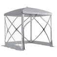 thumbnail image 1 of Outsunny Pavillon Moustiquaire Escamotable pour Camping, Installation Instantanée, Gris Pâle, 1 of 10
