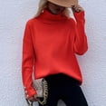 thumbnail image 2 of Yuyuzo Womens Sweater Long Sleeve Pullover Turtleneck Tops with Button Cuff Winter Fall Casual Solid Color Sweaters, 2 of 6