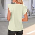 thumbnail image 4 of Yuyuzo T-Shirts d'Été pour Femmes à Manches Cap, Col Ras du Cou, T-Shirts Unis, Coupe Ample, T-Shirts Décontractés, 4 of 7