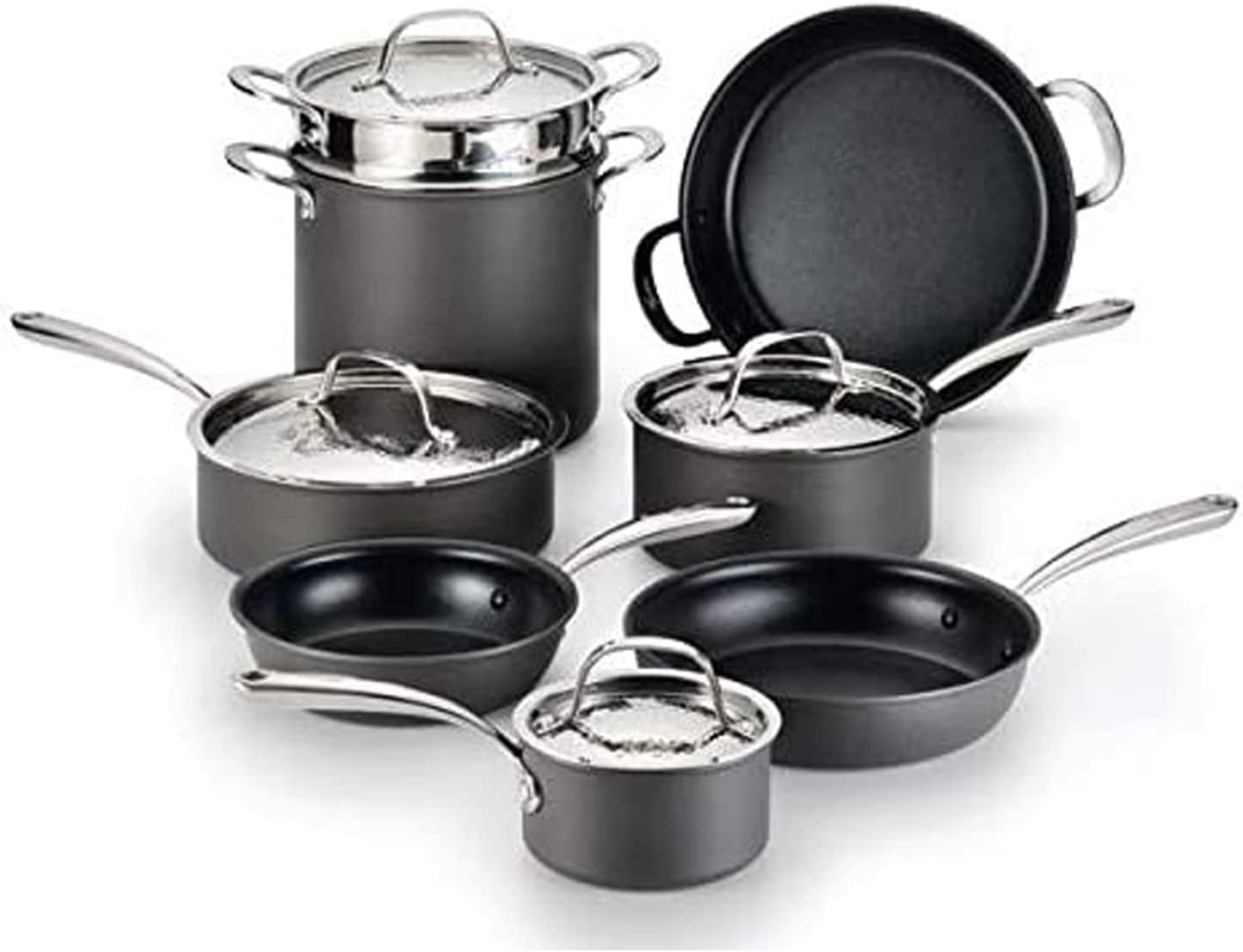 Lagostina Nera Hard Anodized Nonstick 12-Piece Cookware Set