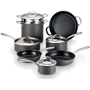 Lagostina Nera Antiadhésif anodisé dur 12-Piece Ensemble d'articles de cuisine