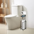 thumbnail image 4 of Birdeem Bathroom Storage Rack, Toilet Paper Holder Freestanding with Shelf for Towels and Phone, Compact Organizer for Bathroom or Laundry Room, Dimensions 5.9x5.9x26 Inches, 4 of 9