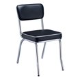 thumbnail image 1 of Coaster Retro Open Back Faux Leather Dining Chairs in Black, 1 of 14